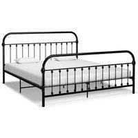 Bed Frame Black Metal 180x200 cm Super King