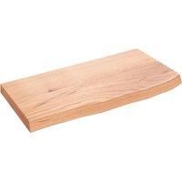 Wall Shelf Light Brown 60x30x(2-4) cm Treated Solid Wood Oak