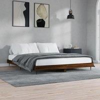 Bed Frame Brown Oak 200x200 cm Engineered Wood