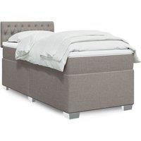 Box Spring Bed with Mattress Taupe 90x200 cm Fabric
