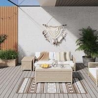 Outdoor Rug Brown and White 80x150 cm Reversible Design