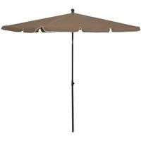 Garden Parasol with Pole 210x140 cm Taupe