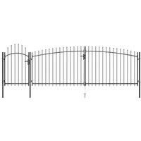Garden Fence Gate with Spear Top 5x2 m Black