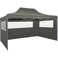 Foldable Tent with 3 Walls 3x4.5 m Anthracite