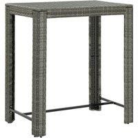 Garden Bar Table Grey 100x60.5x110.5 cm Poly Rattan