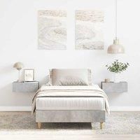 Bed Frame No Mattress Concrete Grey 75x190 cm Small Single Engineered Wood