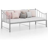 Pull-out Sofa Bed Frame Grey Metal 90x200 cm