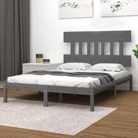 Bed Frame Grey Solid Wood 200x200 cm