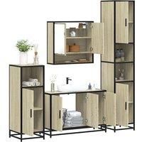 4Piece Bathroom Furniture SetSonoma Oak Engineered Wood