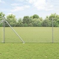 Welded Wire Fence with 13 Spike Posts 1x25 m Galvanised Steel