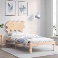 Bed Frame with Headboard 90x200 cm Solid Wood