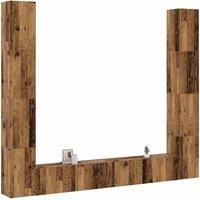 Wall Mounted TV cabinets 6 pcs Old Wood Engineered Wood