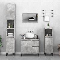 Bathroom Cabinet Concrete Grey 30x30x190 cm Engineered Wood