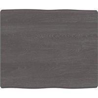 Table Top Dark Grey 60x50x(2-6) cm Treated Solid Wood Live Edge