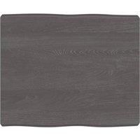 Table Top Dark Grey 60x50x(2-6) cm Treated Solid Wood Live Edge