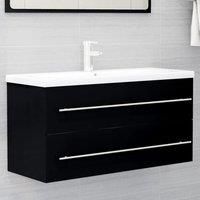 Sink Cabinet Black 100x38.5x48 cm Engineered Wood