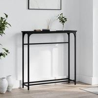 Console Table Black 75x19.5x75 cm Engineered Wood