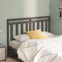 Bed Headboard Grey 126x4x100 cm Solid Wood Pine