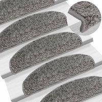 Carpet Stair Treads 15 pcs Grey 65x21x4 cm