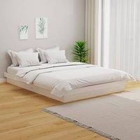Bed Frame White Solid Wood Pine 140x190 cm