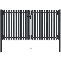 Double Door Fence Gate Steel 306x200 cm Anthracite