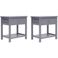 Nightstands 2 pcs Grey 40x29x42 cm Paulownia Wood