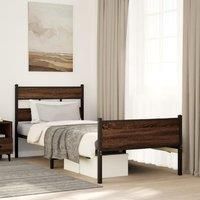 Bed Frame without Mattress Brown Oak 90x200 cm Engineered Wood