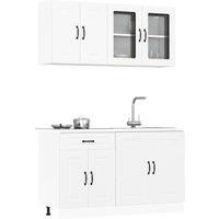 4 Piece Kitchen Cabinet Set Kalmar White Engineered Wood
