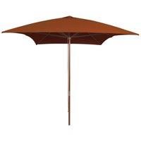 Outdoor Parasol with Wooden Pole Terracotta 200x300 cm