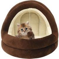 Cat Bed 50x50x45 cm Brown and Cream