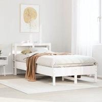 Bed Frame without Mattress White 120x200 cm Solid Wood Pine