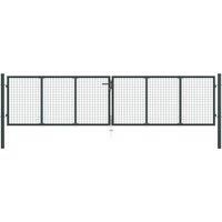 Mesh Garden Gate Galvanised Steel 400x125 cm Grey