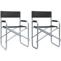 Director's Chairs 2 pcs Steel Black