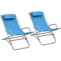 Rocking Chairs 2 pcs Steel Blue