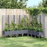 Garden Planter with Trellis Blue Grey 200x160x142 cm PP