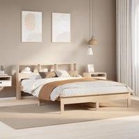 Bed Frame without Mattress 135x190 cm Double Solid Wood Pine