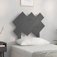 Bed Headboard Grey 72.5x3x81 cm Solid Wood Pine