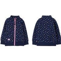 Kids' Ava Full Zip Sweatshirt with Cozy Navy Star Print Design