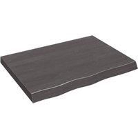 Wall Shelf Dark Grey 80x60x(2-6) cm Treated Solid Wood Oak