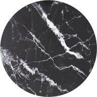 Table Top Black 60x0.8 cm Tempered Glass with Marble Design
