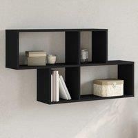 Wall Shelf Black 100x20x53 cm Engineered Wood