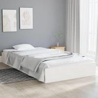 Bed Frame White Solid Wood 100x200 cm