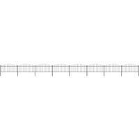 Garden Fence with Spear Top Steel (0.5-0.75)x13.6 m Black