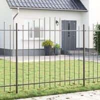 Garden Fence with Hoop Top Grey 11.9x1.5 m Steel