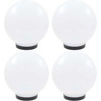LED Bowl Lamps 4 pcs Spherical 25 cm PMMA