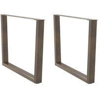 Dining Table Legs V-Shape 2 pcs Natural Steel 100x(72-73.3) cm Steel