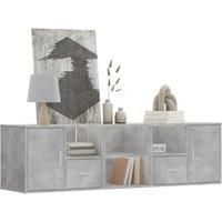Corner Cabinet Concrete Grey 160x40x45 cm Engineered Wood