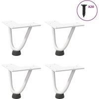 Hairpin Table Legs 4 pcs White 10 cm Solid Steel