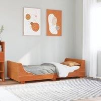 Bed Frame without Mattress Wax Brown 90x190 cm Single Solid Wood Pine