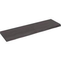 Wall Shelf Dark Grey 140x40x(2-6) cm Treated Solid Wood Oak